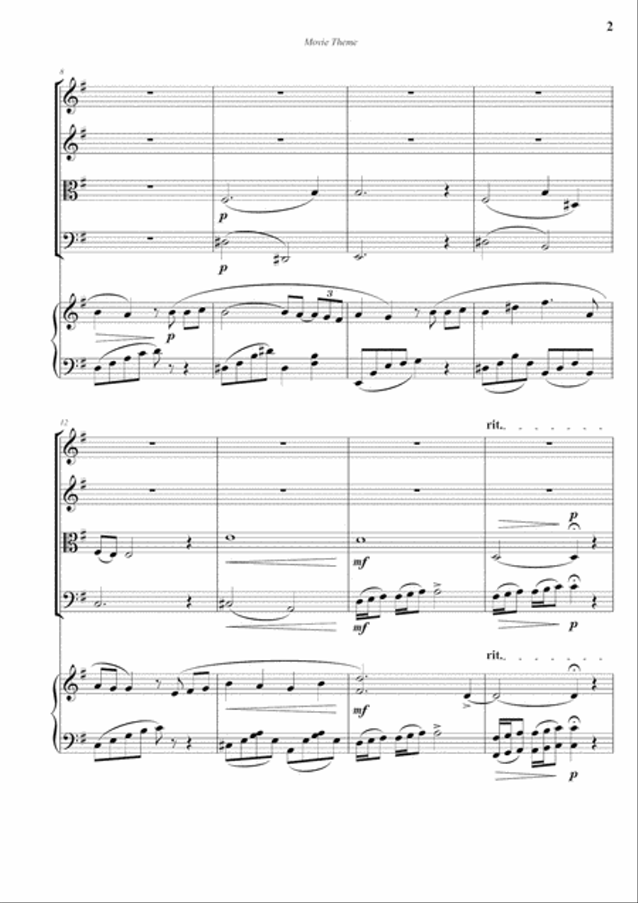 Movie Theme Movie Theme Piano Quartet scores gallery preview page 2