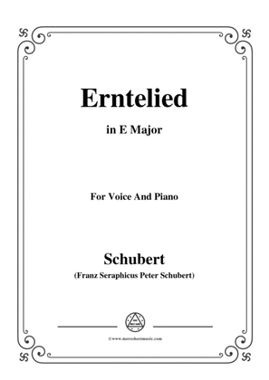 Schubert-Erntelied,in E Major,for Voice&Piano