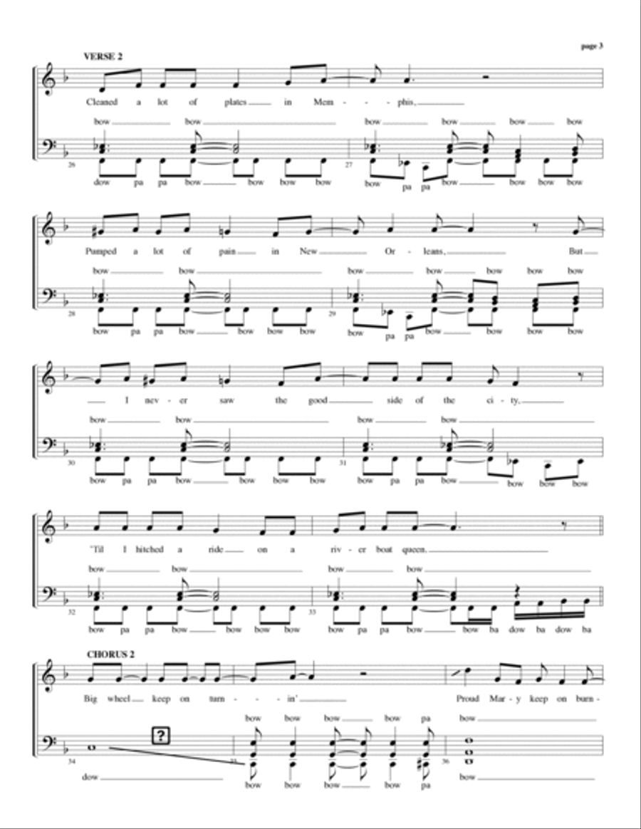 Proud Mary Proud Mary A Cappella scores gallery preview page 3