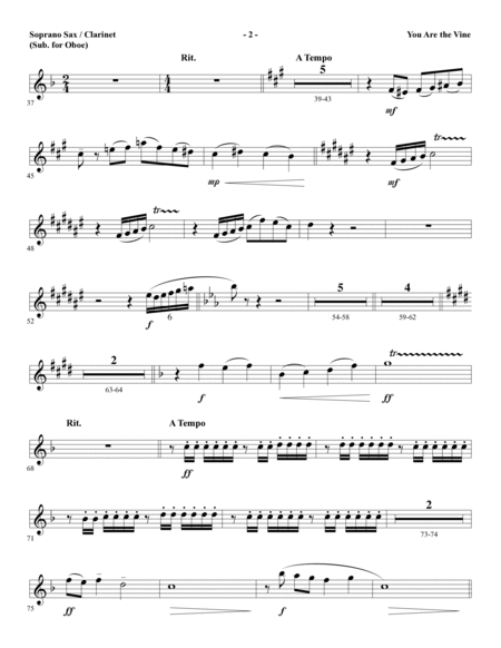 You Are the Vine - Soprano Sax/Clarinet(sub oboe)