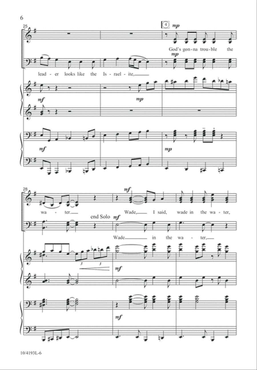 Wade in the Water Wade in the Water 4-Part scores gallery preview page 7