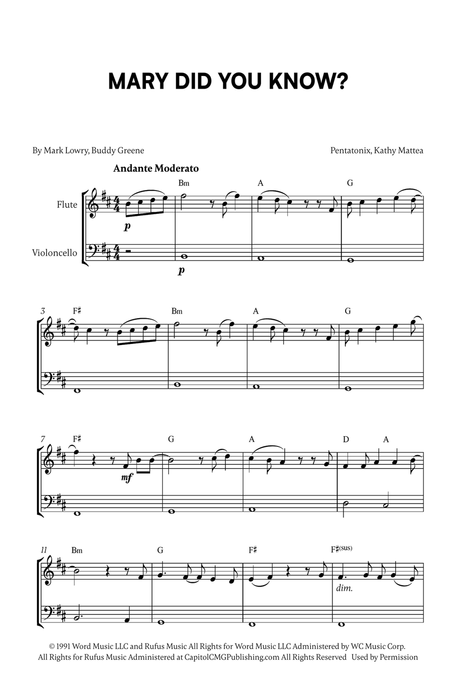 Mary, Did You Know? Mary, Did You Know? Flute scores gallery preview page 1