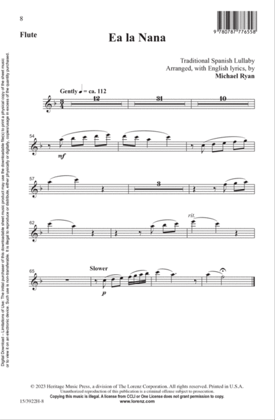 Ea la Nana Ea la Nana 4-Part scores gallery preview page 8