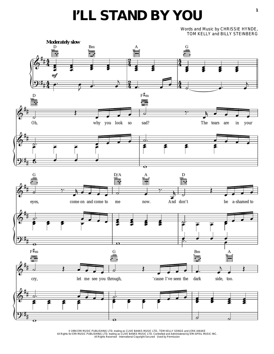 I'll Stand By You Acoustic Guitar scores gallery preview page 1