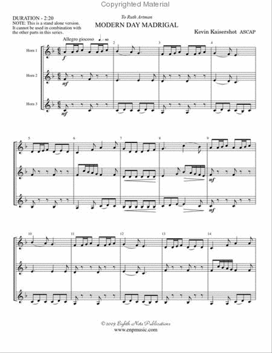 Modern Day Madrigal (stand alone version) Choir scores gallery preview page 2