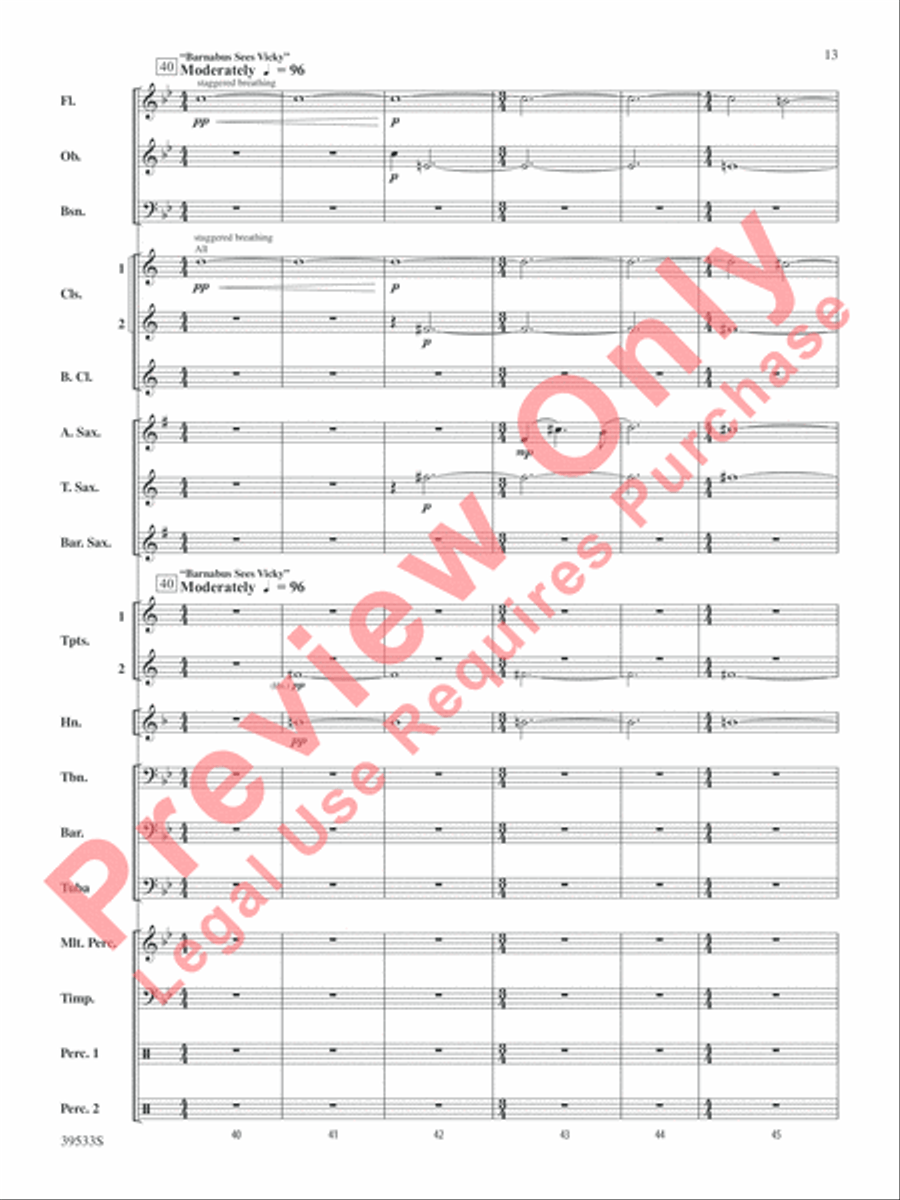 Dark Shadows (from the Original Motion Picture Soundtrack) Concert Band scores gallery preview page 14