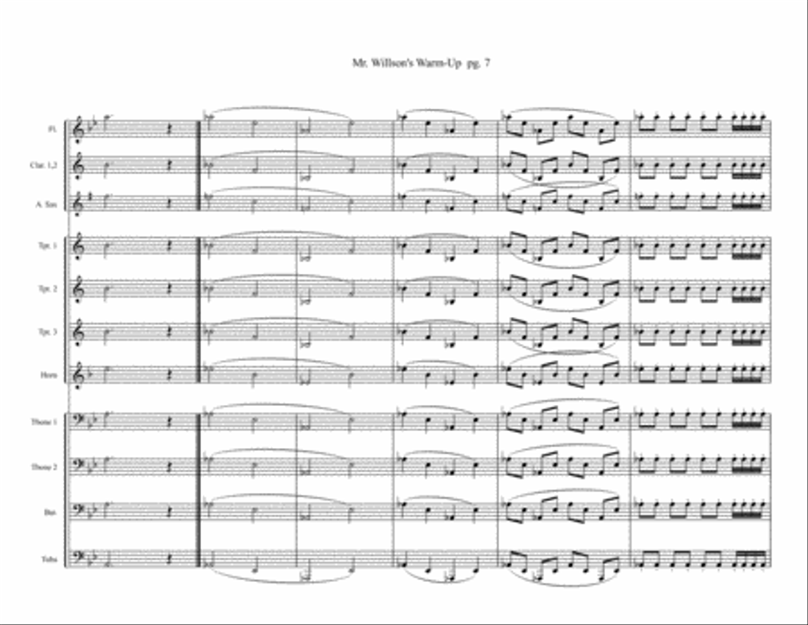 Mr. Willson's Warm Up Mr. Willson's Warm Up Marching Band scores gallery preview page 8