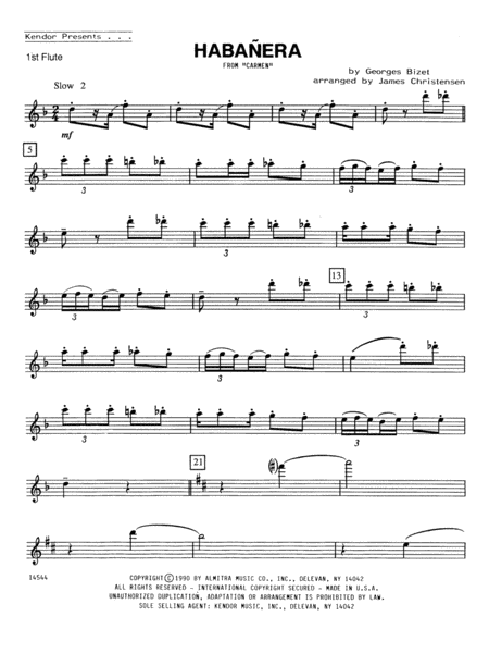 Habanera (from Carmen) - Flute 1