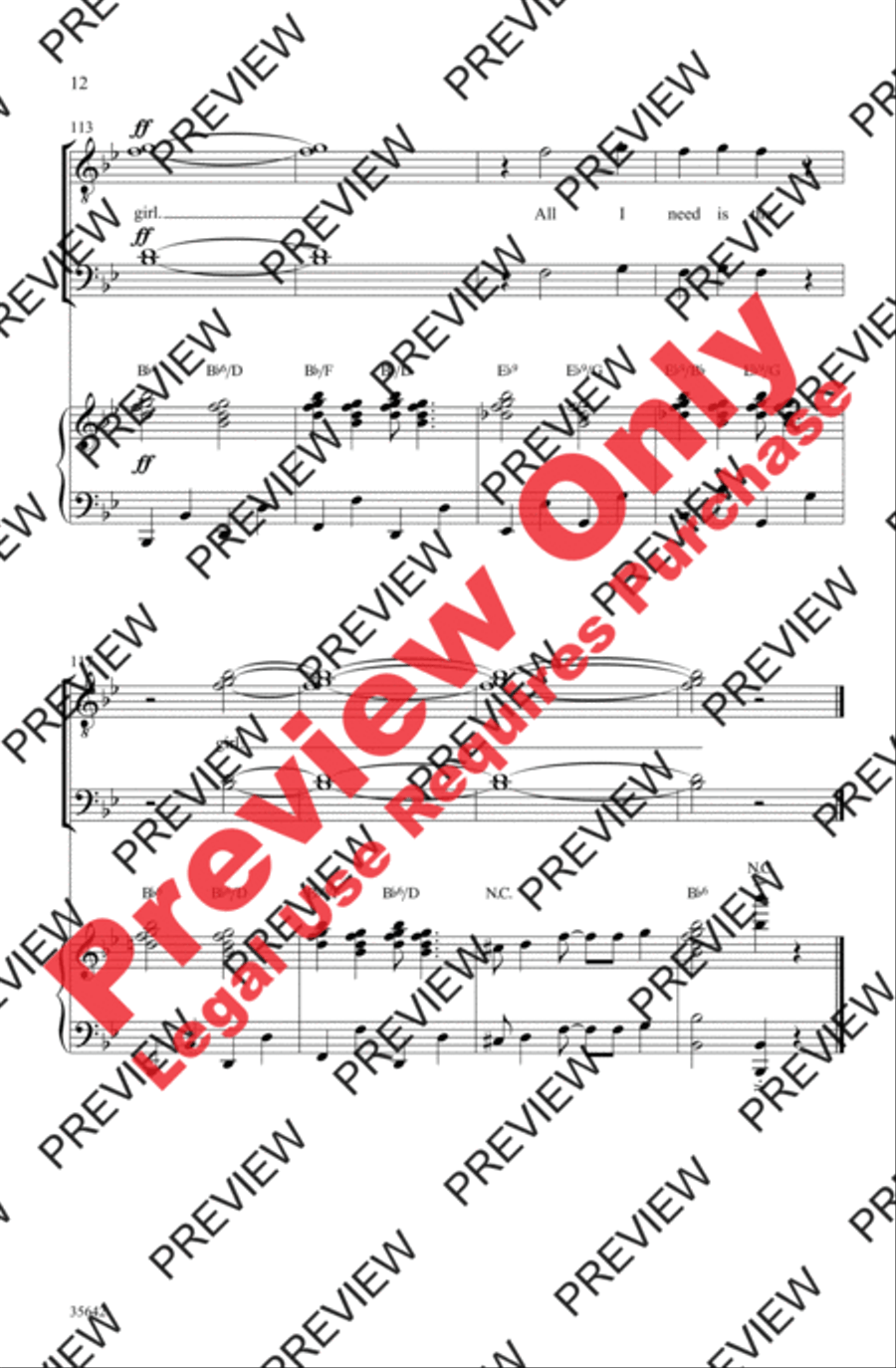 All I Need Is the Girl Men's Choir scores gallery preview page 12