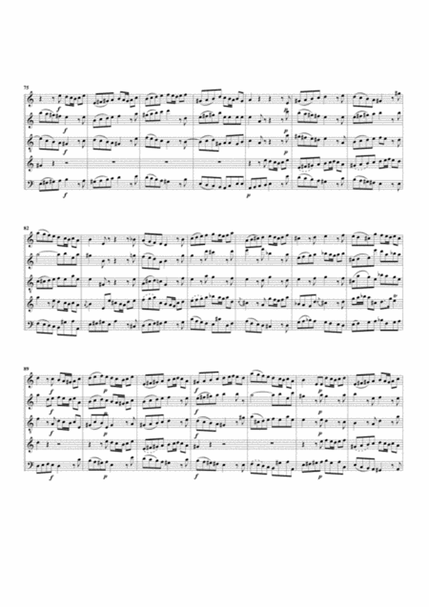 Aria: Durchs Feuer wird das Silber rein from cantata BWV 2 (arrangement for 5 recorders)