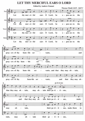 Let Thy Merciful Ears O Lord A Cappella SATB