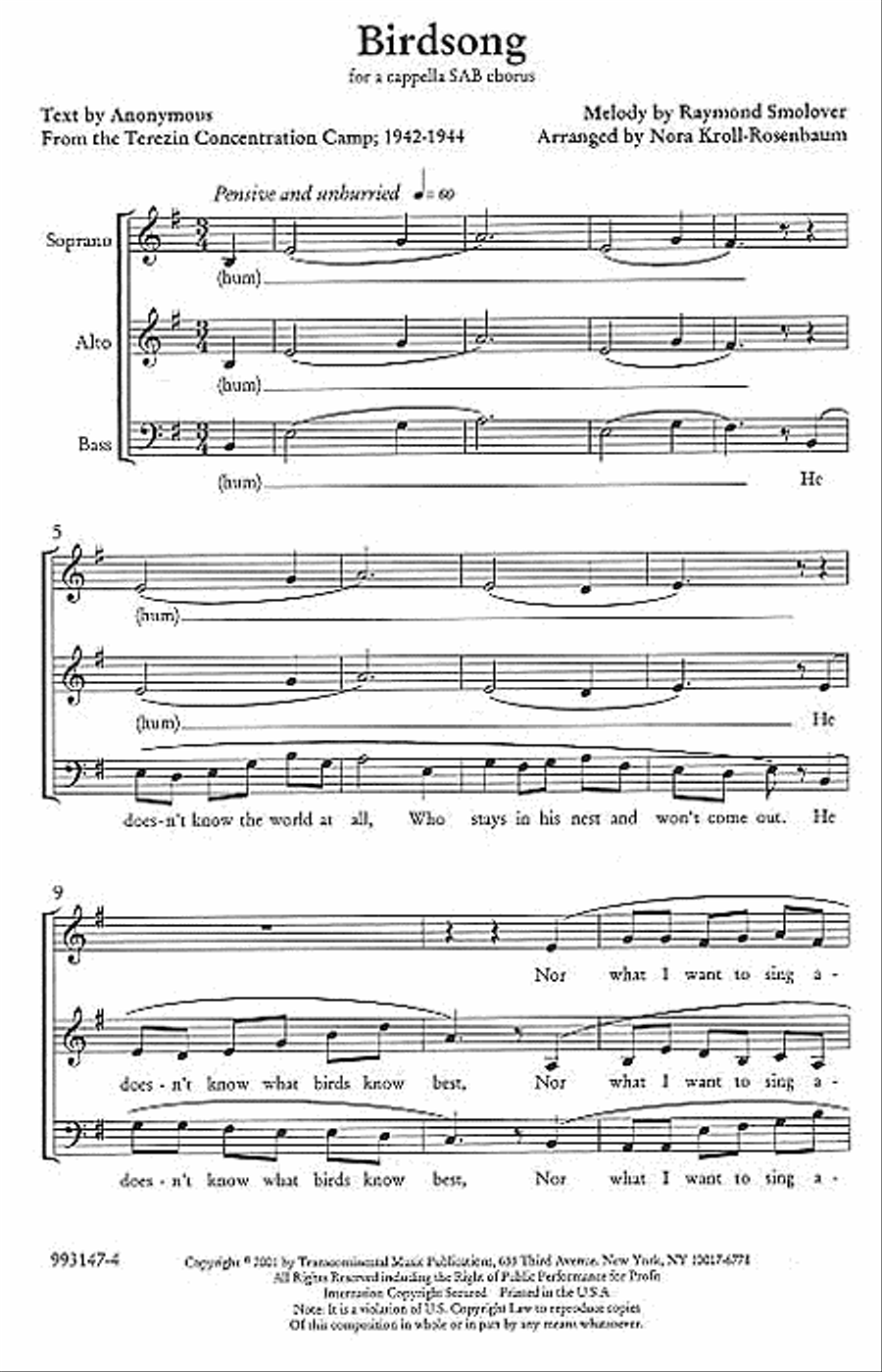 Birdsong Birdsong 3-Part scores gallery preview page 1