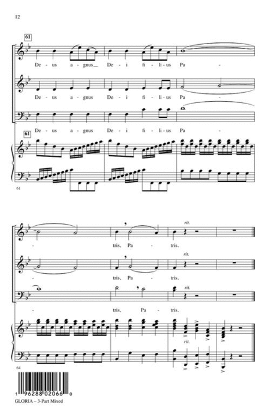 Gloria (from Lord Nelson Mass) 3-Part scores gallery preview page 6