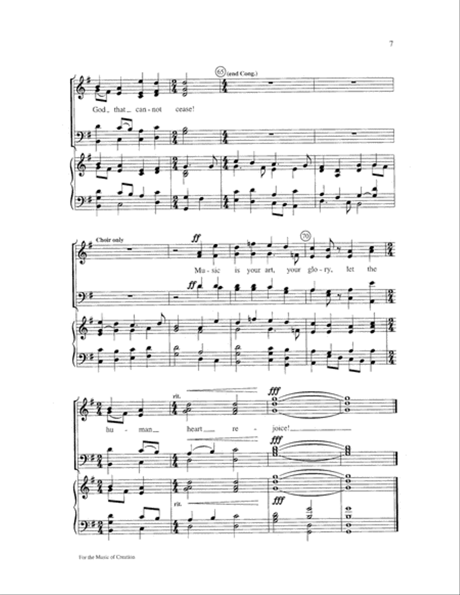 For the Music of Creation Choir scores gallery preview page 7