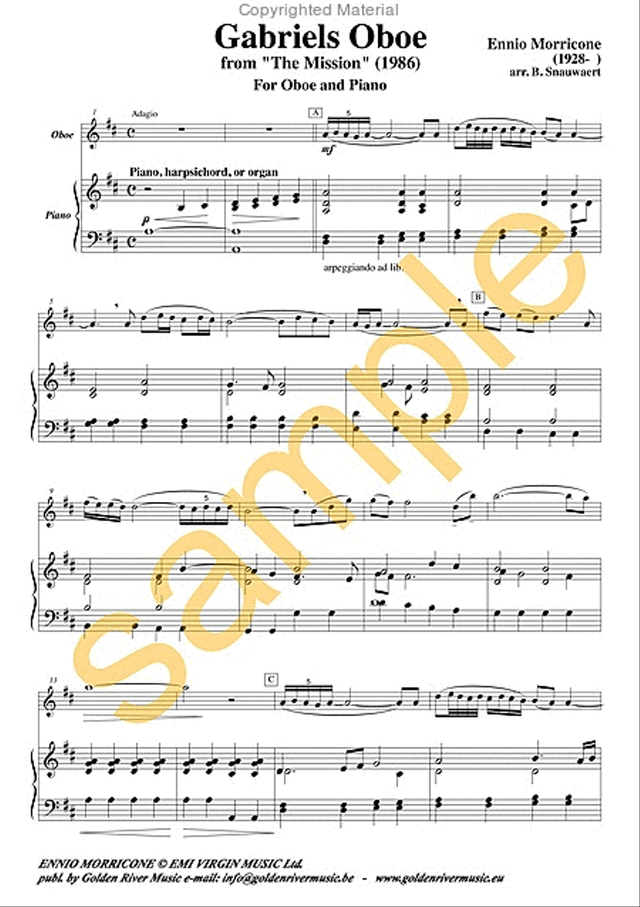 Brothers & Gabriels Oboe Piano Accompaniment scores gallery preview page 3
