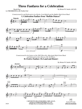 Three Fanfares for a Celebration: (wp) 1st B-flat Trombone T.C.