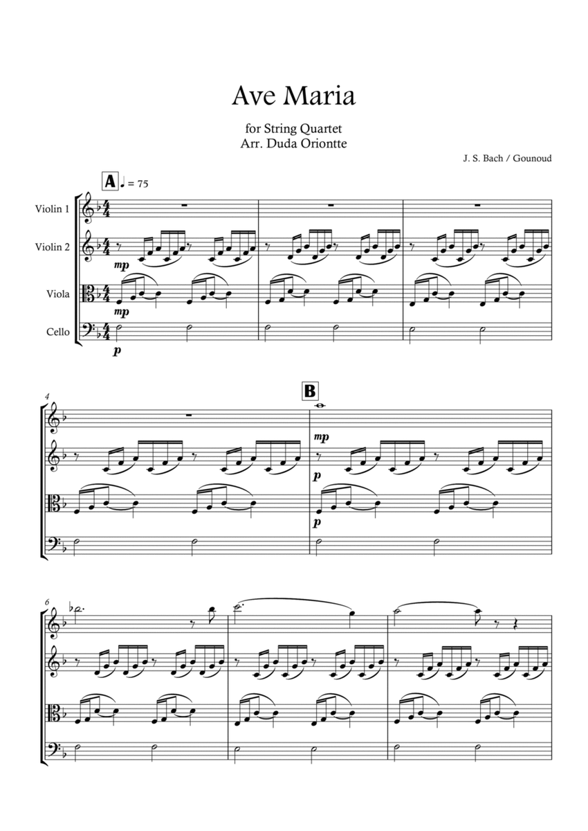 Ave Maria (String quartet - wedding) Bach - Gounod image number null