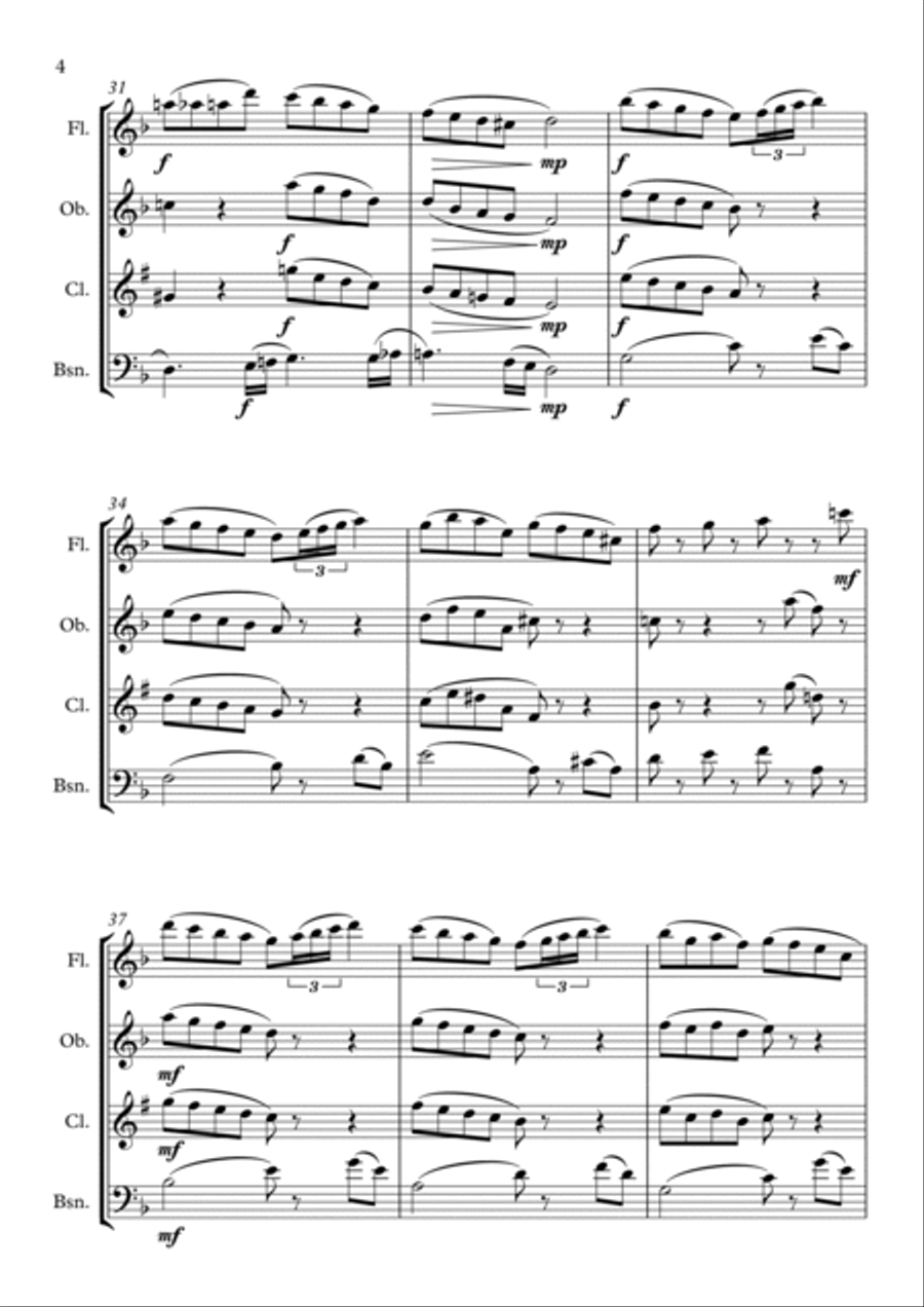 Glancing Blow - Wind Quartet Woodwind Quartet scores gallery preview page 4