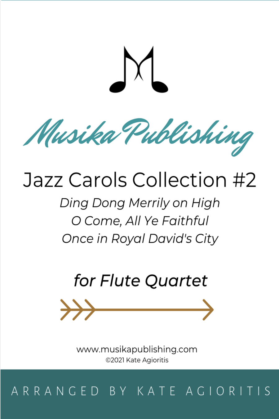 Jazz Carols Collection #2 Flute Quartet (Ding Dong Merrily, O Come All Ye Faithful, Royal David) Flute Quartet scores gallery preview page 1