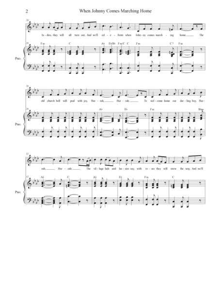 When Johnny Comes Marching Home (Unison choir) image number null