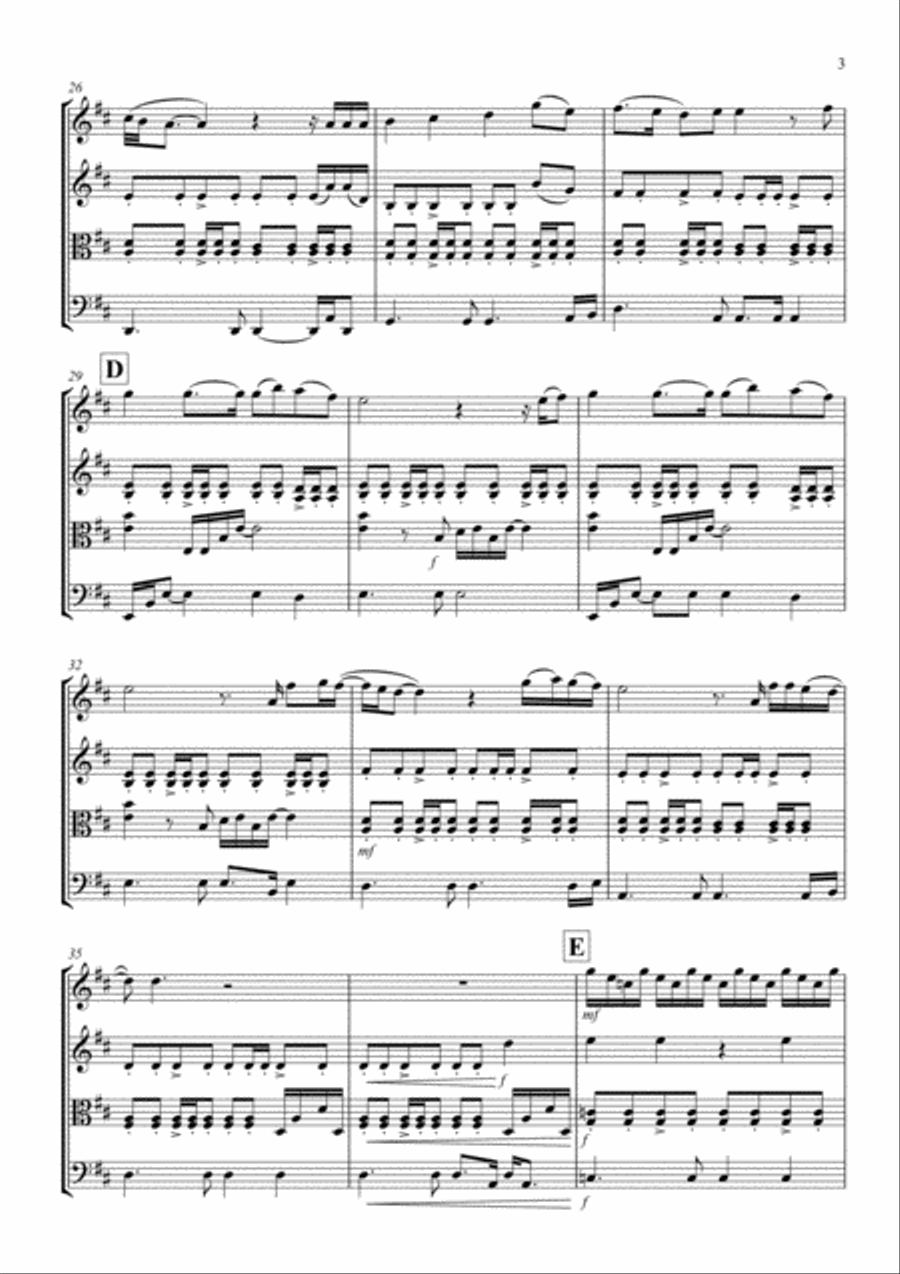 (Everything I Do) I Do It For You String Quartet scores gallery preview page 3