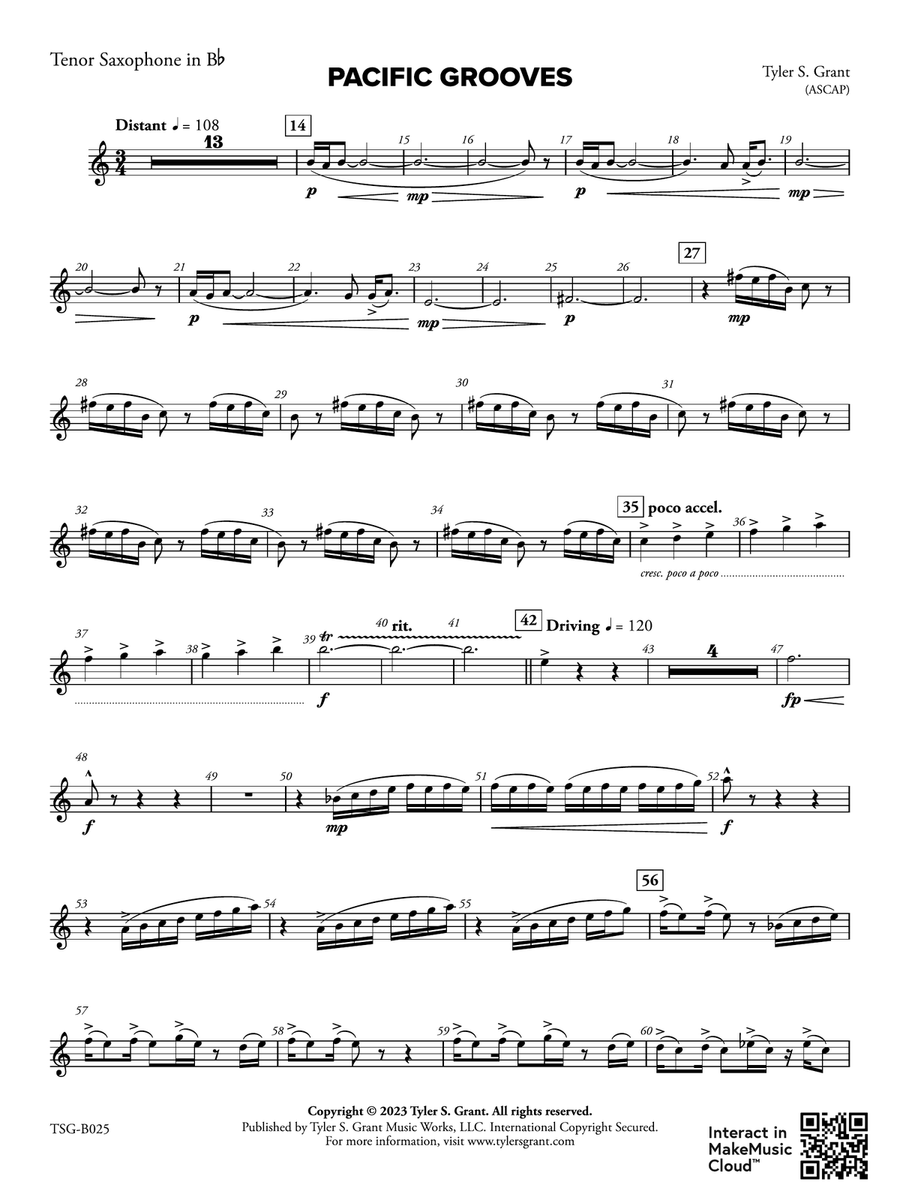 Pacific Grooves: B-flat Tenor Saxophone
