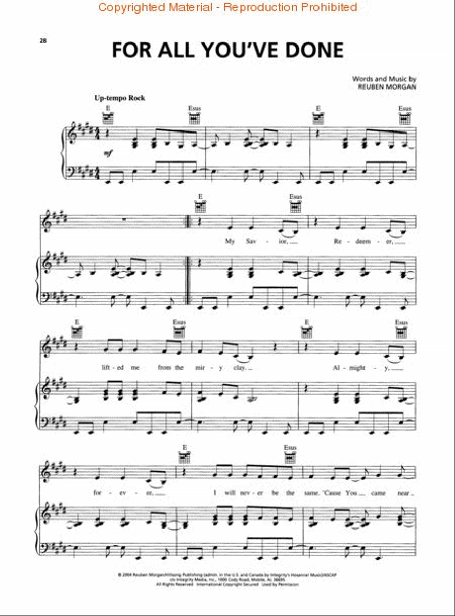 Mighty to Save Piano, Vocal, Guitar scores gallery preview page 3