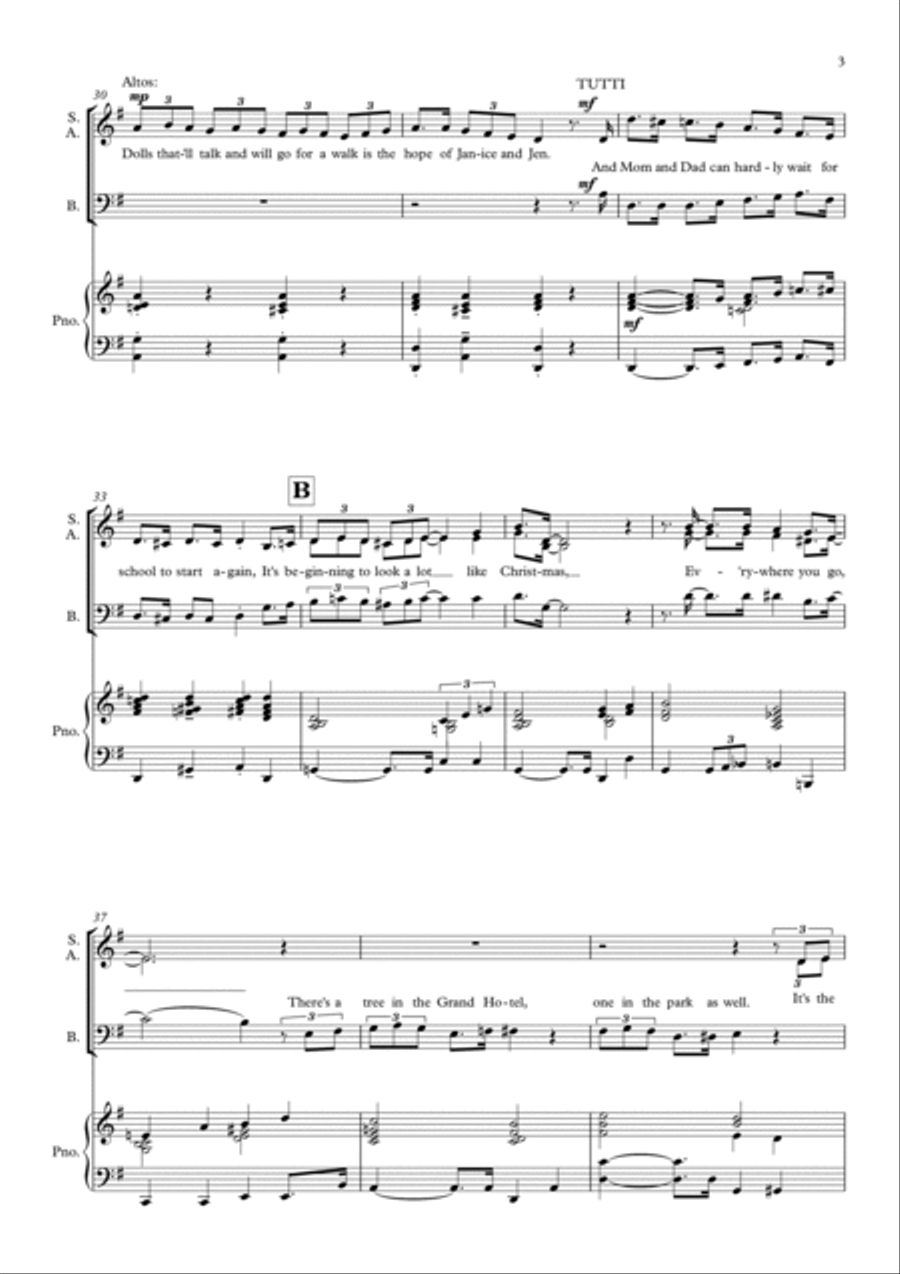 It's Beginning To Look Like Christmas 3-Part scores gallery preview page 3