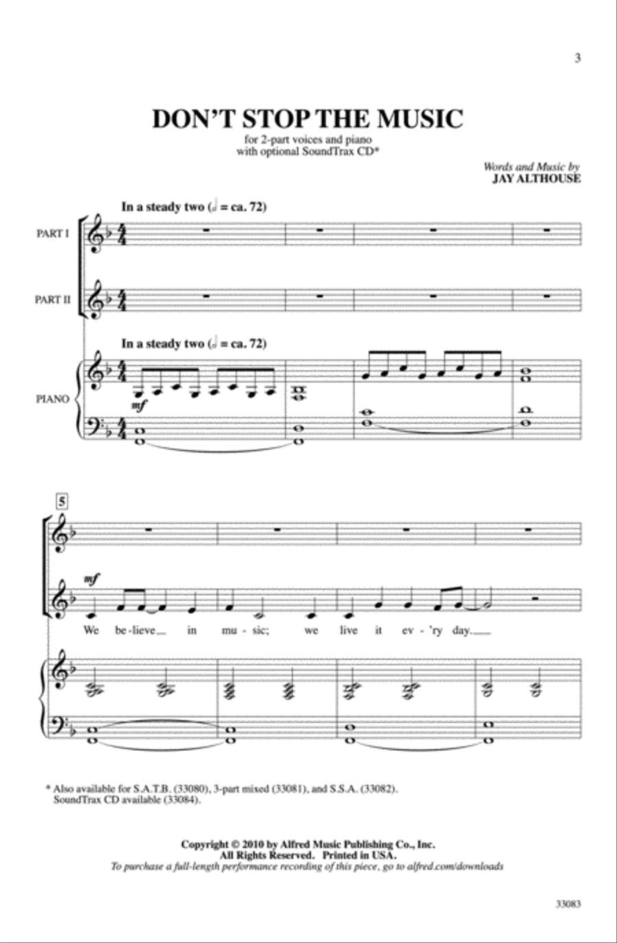 Don't Stop the Music 2-Part scores gallery preview page 2