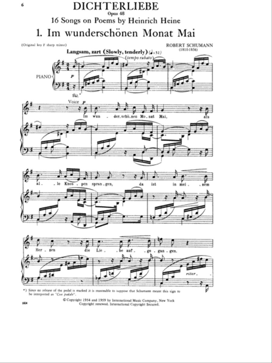 Dichterliebe, Opus 48. A Cycle Of 16 Songs (G. & E.) - Medium Medium Voice scores gallery preview page 2