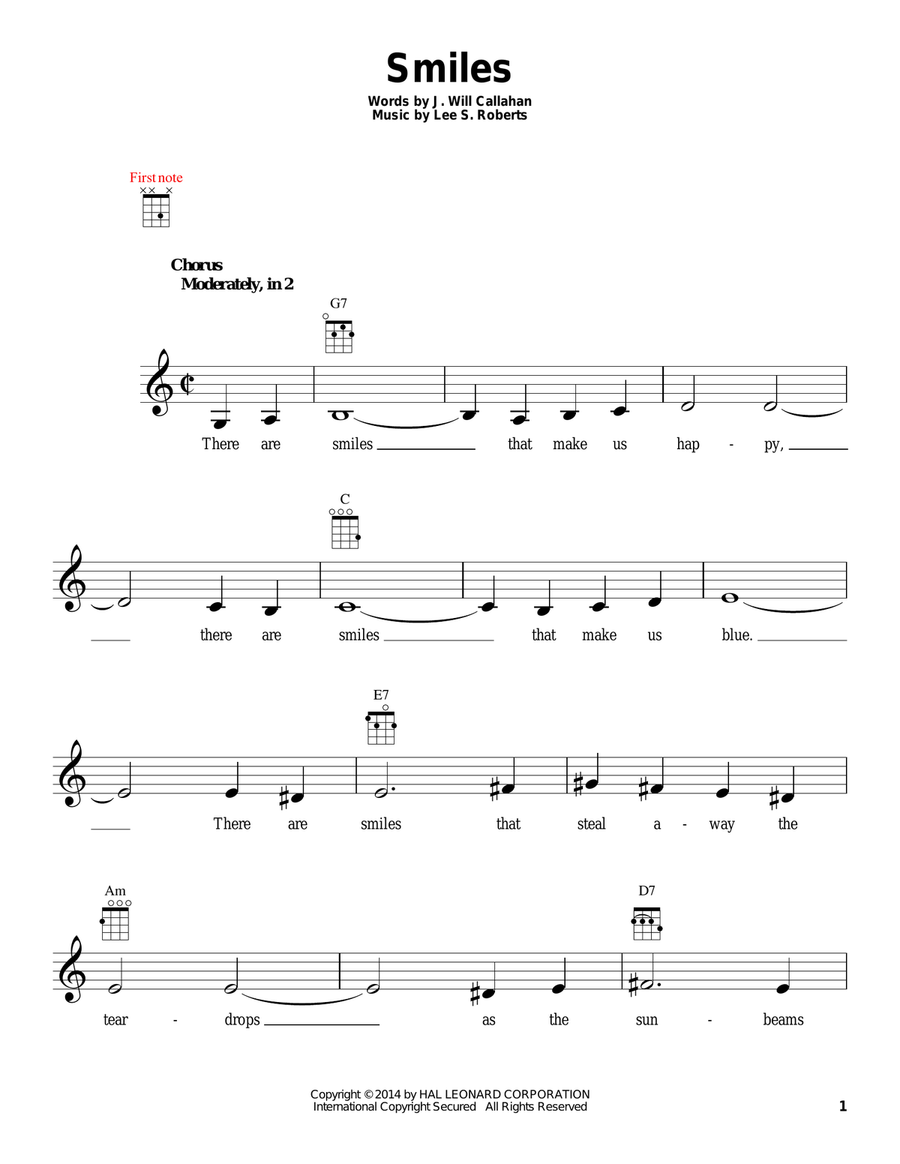 Smiles Ukulele scores gallery preview page 1
