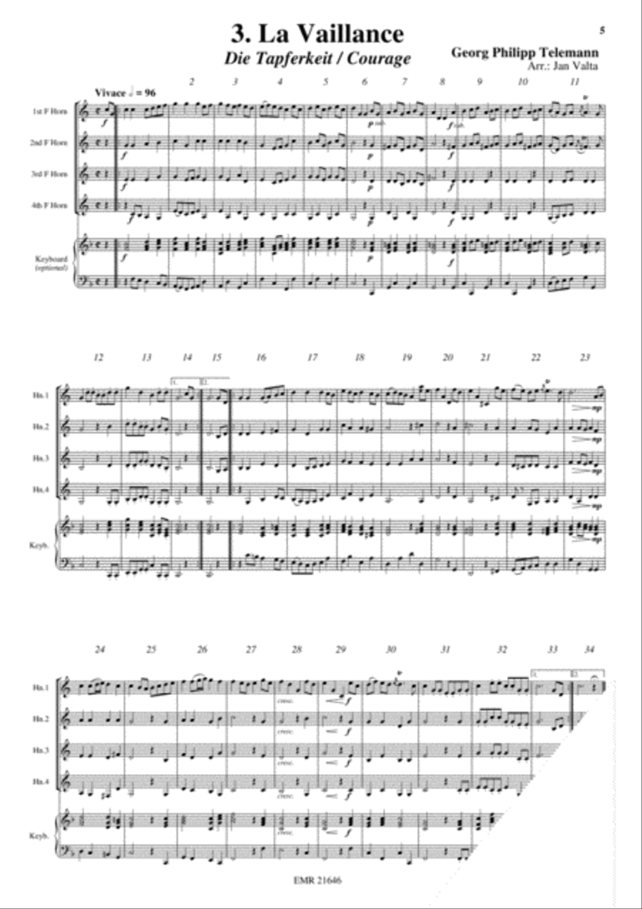 12 Heroic Marches French Horn Quartet scores gallery preview page 5