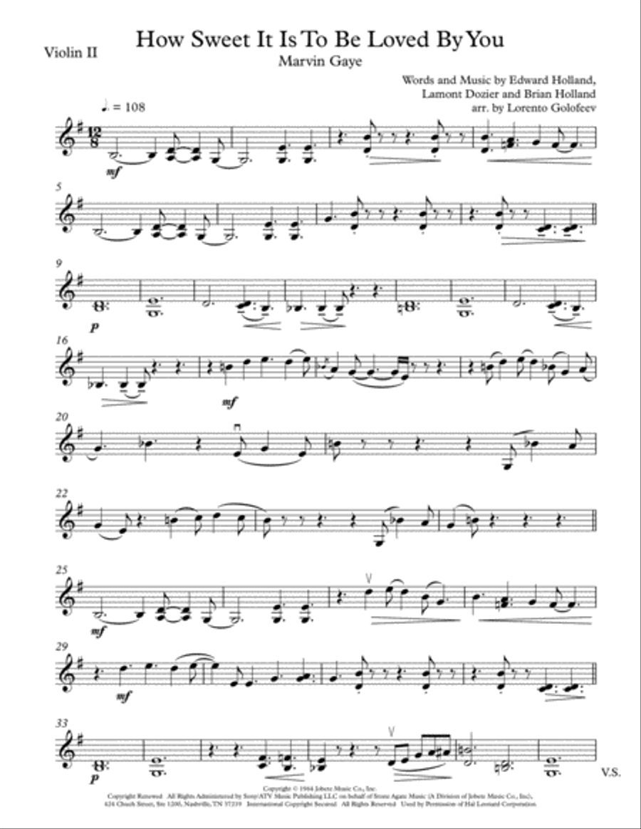 How Sweet It Is (To Be Loved By You) String Quartet scores gallery preview page 3