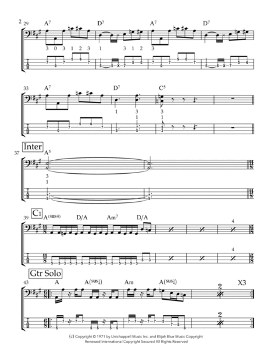 Whipping Post Bass Guitar scores gallery preview page 2