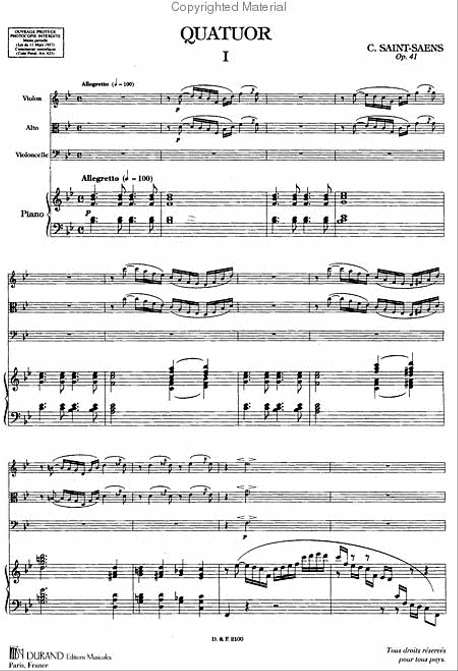 Piano Quartet, Op. 41 Piano Quartet scores gallery preview page 2
