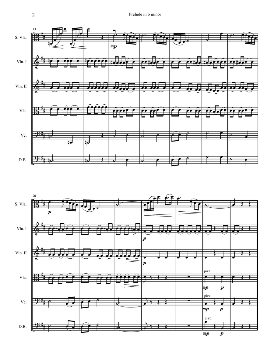 Chopin Prelude in b minor String Orchestra scores gallery preview page 2
