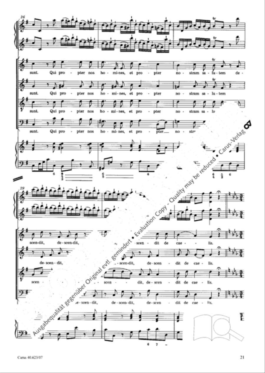 Missa brevis in G major 4-Part scores gallery preview page 22