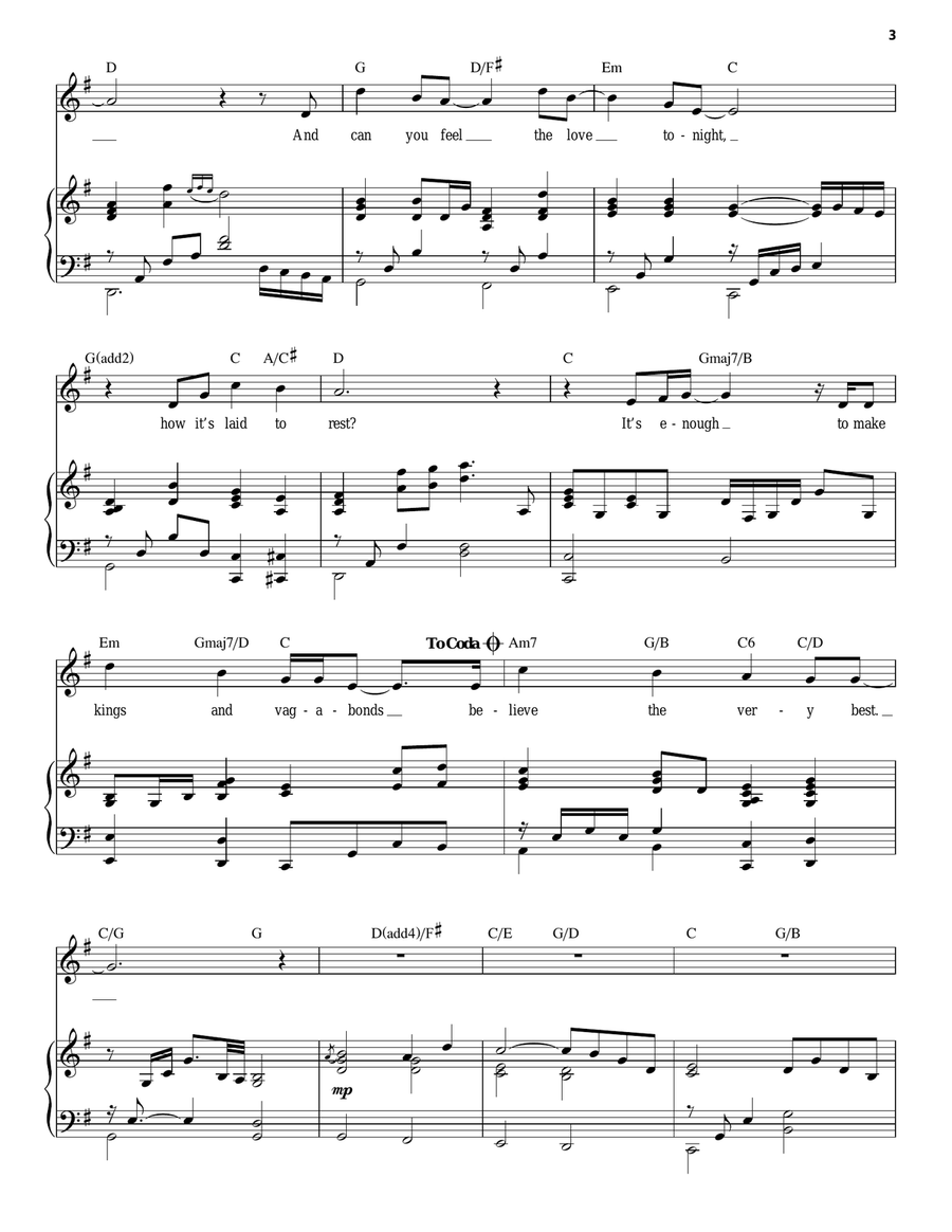 Can You Feel The Love Tonight (from The Lion King) Piano, Vocal scores gallery preview page 3