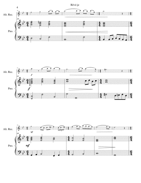 Rêvé-je (Am I dreaming) for alto recorder and piano image number null