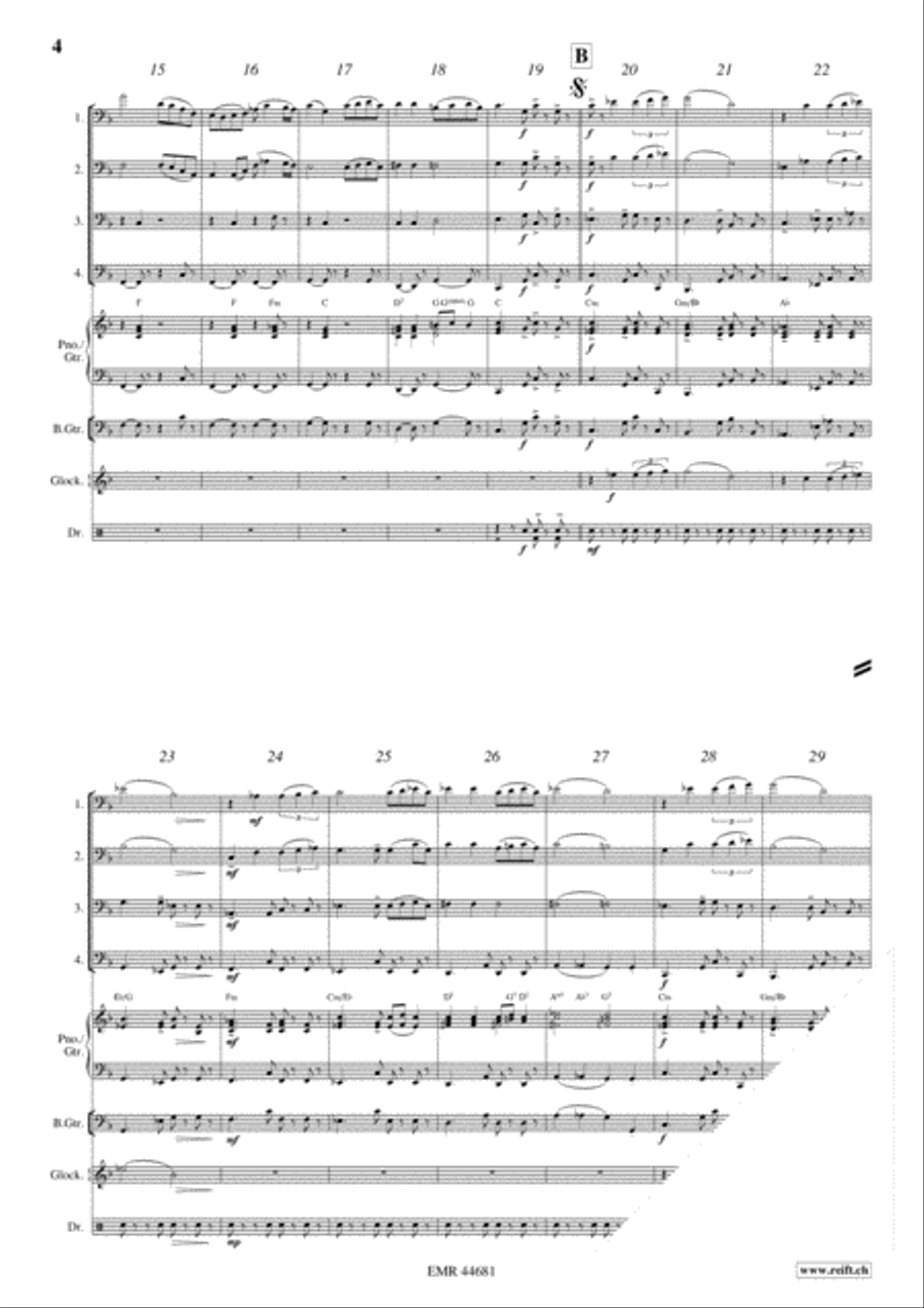 Por Una Cabeza Trombone Quartet scores gallery preview page 4