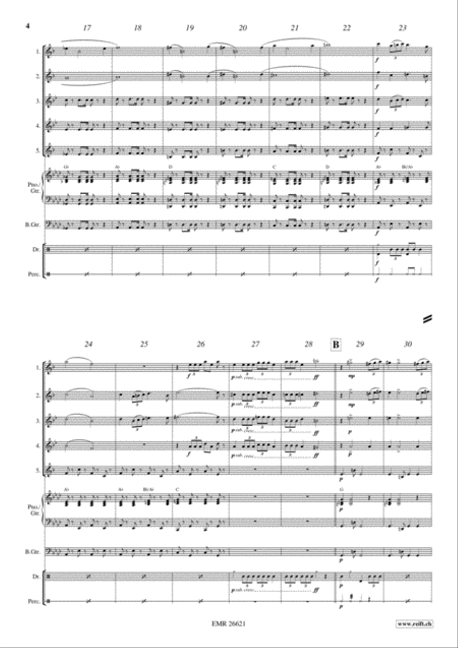 Ceremonial Procession Saxophone Quintet scores gallery preview page 4