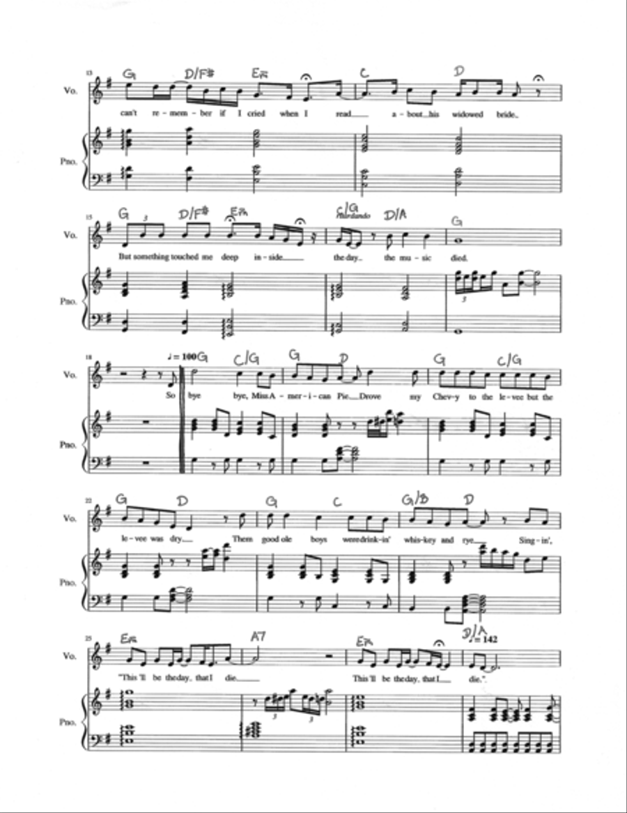 American Pie Voice scores gallery preview page 2