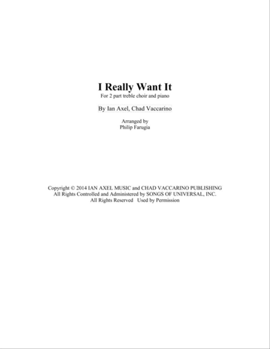 I Really Want It SA scores gallery preview page 1