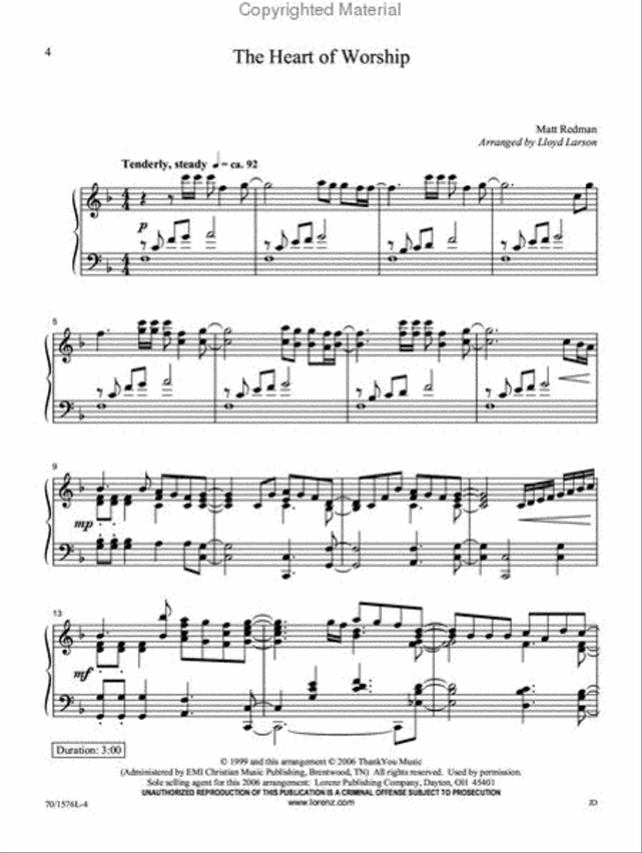 The Heart of Worship The Heart of Worship Piano Solo scores gallery preview page 2