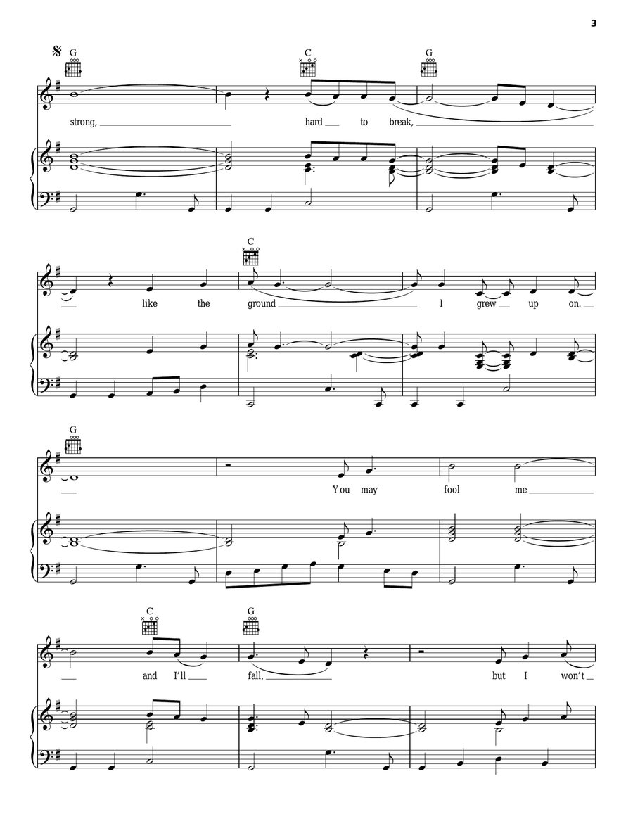 Country Strong Country Strong Piano, Vocal, Guitar scores gallery preview page 3
