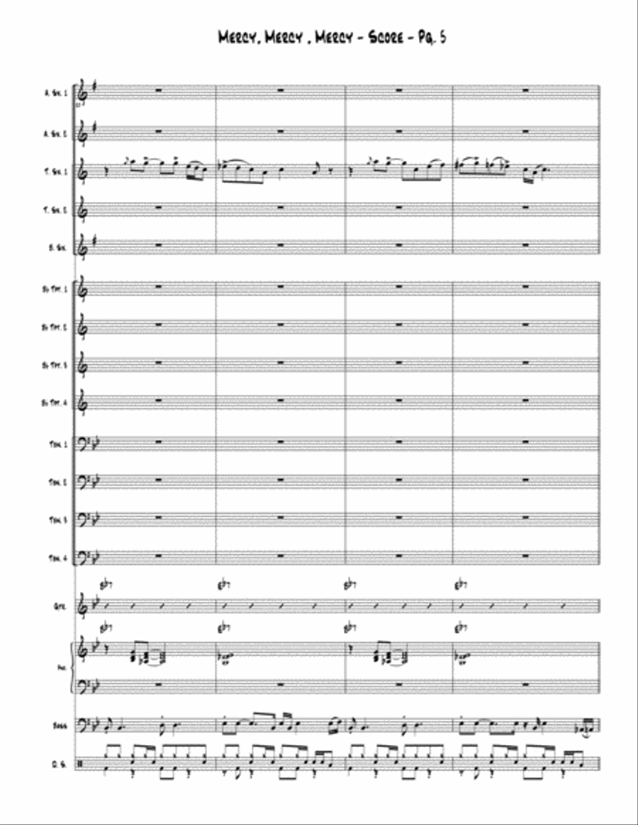 Mercy, Mercy, Mercy Mercy, Mercy, Mercy Jazz Ensemble scores gallery preview page 6