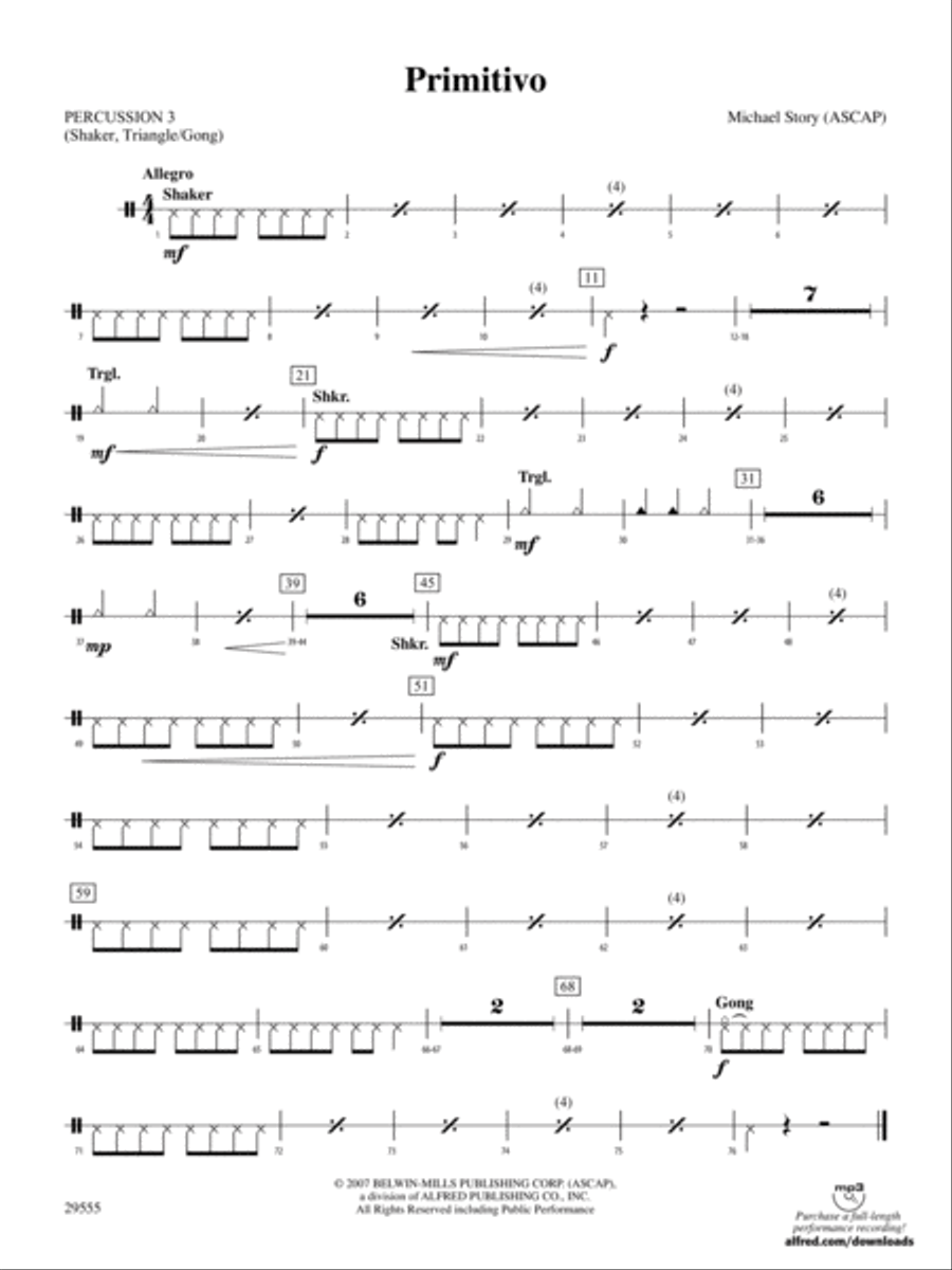 Primitivo: 3rd Percussion Concert Band scores gallery preview page 1