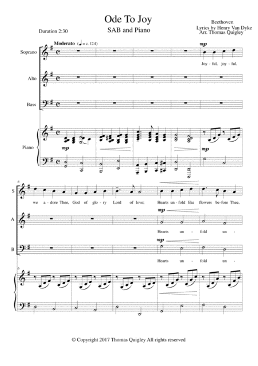 Ode to Joy Ode to Joy 3-Part scores gallery preview page 1