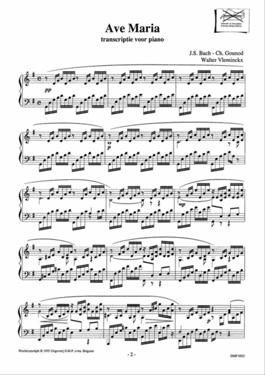 Ave Maria Piano Solo scores gallery preview page 2