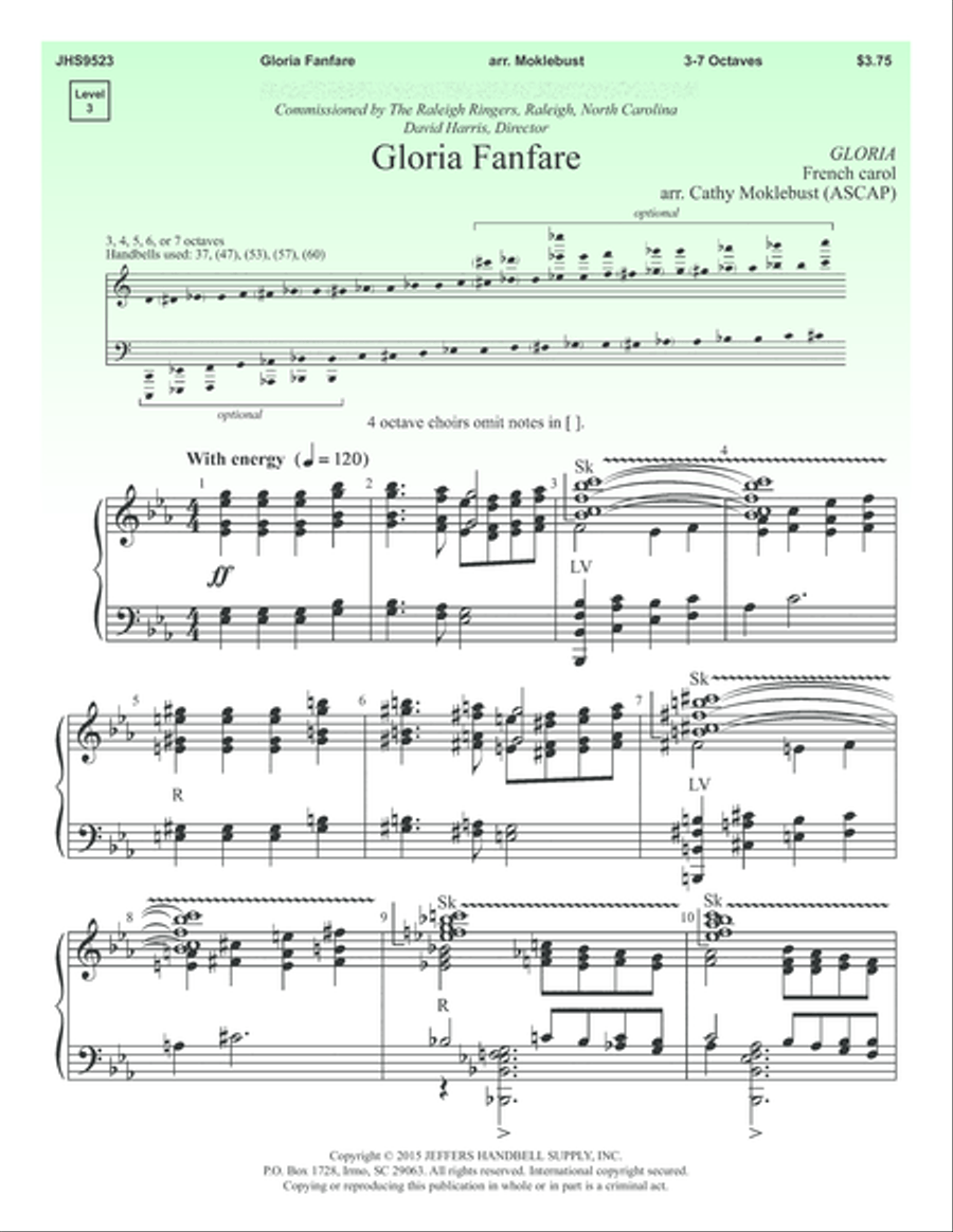 Gloria Fanfare Handbell Choir scores gallery preview page 1